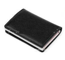 Load image into Gallery viewer, Automatic Silde Aluminum ID Cash Card Holder Genuine Leather Men