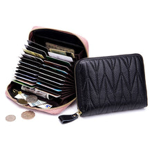 Load image into Gallery viewer, New Arrival Women Genuine Leather RFID Zipper Credit Card Holder