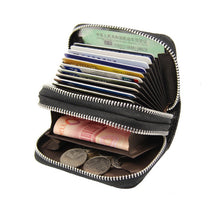 Load image into Gallery viewer, Fashion Genuine Leather Women Card Holder Double Zipper Brand Small Female
