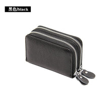 Load image into Gallery viewer, Fashion Genuine Leather Women Card Holder Double Zipper Brand Small Female