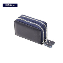 Load image into Gallery viewer, Fashion Genuine Leather Women Card Holder Double Zipper Brand Small Female