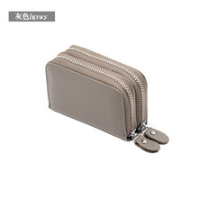 Load image into Gallery viewer, Fashion Genuine Leather Women Card Holder Double Zipper Brand Small Female