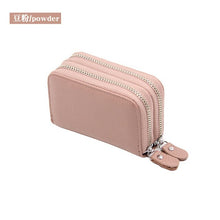 Load image into Gallery viewer, Fashion Genuine Leather Women Card Holder Double Zipper Brand Small Female