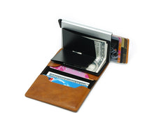 Load image into Gallery viewer, Men Aluminum Wallet With Back Pocket ID Card Holder RFID Blocking Polyurethane