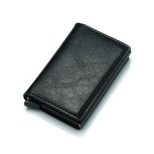 Load image into Gallery viewer, Men Aluminum Wallet With Back Pocket ID Card Holder RFID Blocking Polyurethane