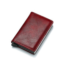 Load image into Gallery viewer, Men Aluminum Wallet With Back Pocket ID Card Holder RFID Blocking Polyurethane