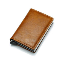 Load image into Gallery viewer, Men Aluminum Wallet With Back Pocket ID Card Holder RFID Blocking Polyurethane
