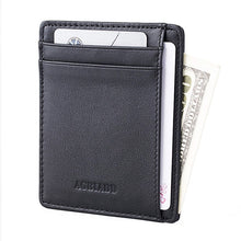 Load image into Gallery viewer, Minimalist Id Credit Card Holder Men Genuine Leather Slim RFID