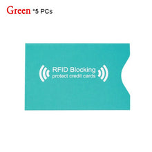 Load image into Gallery viewer, 1/5/10Pcs 2018 Safety Anti Thief RFID Aluminium Blocking Card Holder Bank Card PVC