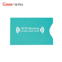 Load image into Gallery viewer, 1/5/10Pcs 2018 Safety Anti Thief RFID Aluminium Blocking Card Holder Bank Card PVC