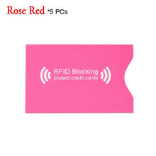 Load image into Gallery viewer, 1/5/10Pcs 2018 Safety Anti Thief RFID Aluminium Blocking Card Holder Bank Card PVC