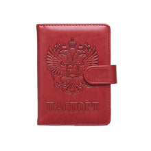 Load image into Gallery viewer, Russian Leather RFID Blocking Passport Holder Wallet Polyurethane