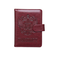 Load image into Gallery viewer, Russian Leather RFID Blocking Passport Holder Wallet Polyurethane