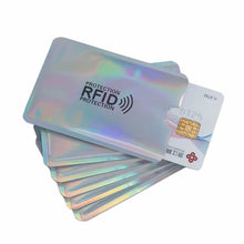 Load image into Gallery viewer, Silver Laser Aluminium Anti Rfid Wallet Blocking Reader Lock Bank Card Holder ID Bank Card Case Business Protection Metal Credit