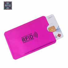 Load image into Gallery viewer, Gold Laser Anti Rfid Wallet Blocking Reader Lock Bank Card Holder Metallic