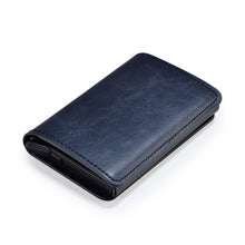 Load image into Gallery viewer, Metal Credit Card Holder Automatic Elastic Vintage Aluminum Wallet Polyurethane