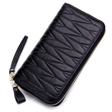 Load image into Gallery viewer, Brand New Women Leather Long Zipper Card Holder Wallets Genuine Leather
