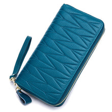Load image into Gallery viewer, Brand New Women Leather Long Zipper Card Holder Wallets Genuine Leather