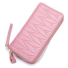 Load image into Gallery viewer, Brand New Women Leather Long Zipper Card Holder Wallets Genuine Leather