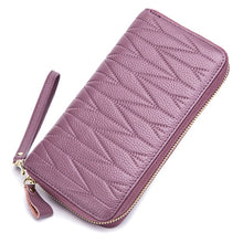 Load image into Gallery viewer, Brand New Women Leather Long Zipper Card Holder Wallets Genuine Leather