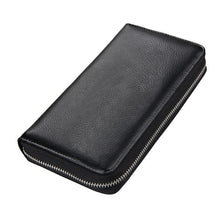 Load image into Gallery viewer, TRASSORY 2018 Anti Rfid Blocking Male Famale 36 Slots Card Wallet Genuine Leather Zipper Long Design Clutch Wallet Purse