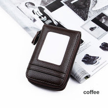 Load image into Gallery viewer, Men's Leather Wallet Credit Card Holder Bag Coin Zipper Pocket RFID Polyurethane