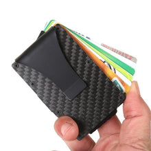 Load image into Gallery viewer, New Fashion Slim Carbon Fiber Credit Card Holder RFID Non-scan Metallic Wallet