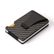 Load image into Gallery viewer, New Fashion Slim Carbon Fiber Credit Card Holder RFID Non-scan Metallic Wallet