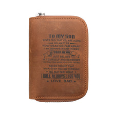 Load image into Gallery viewer, Custom Logo To My Son Rfid Business Card Holder Genuine Leather