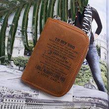 Load image into Gallery viewer, Custom Logo To My Son Rfid Business Card Holder Genuine Leather