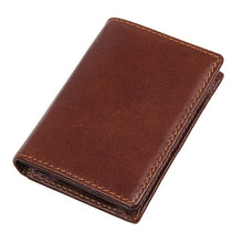 Load image into Gallery viewer, Unisex Vintage Genuine Cow Leather Wallet Business ID Card Holder Pouches RFID