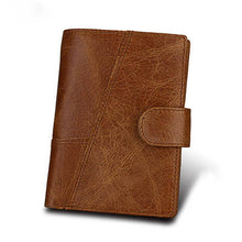 Load image into Gallery viewer, RFID Genuine Leather Men Wallets Coin Pocket Zipper Real Men's Cow Leather Wallet