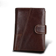 Load image into Gallery viewer, RFID Genuine Leather Men Wallets Coin Pocket Zipper Real Men's Cow Leather Wallet
