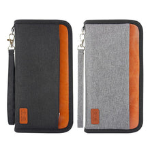 Load image into Gallery viewer, RFID Blocking Travel Bag Wallet Purse Organizer Zipped Passport Polyester