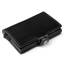 Load image into Gallery viewer, Men 100% cow Genuine Leather Men Aluminum Wallet Pocket ID Card holder RFID