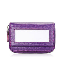 Load image into Gallery viewer, Genuine Leather RFID Blocking Men/Women Zipper Business Credit ID Card Holder