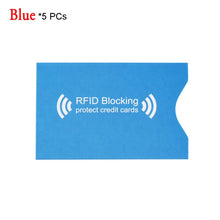 Load image into Gallery viewer, 2/5Pcs RFID Aluminium Blocking Credit Card Holder Safety Anti Thief Bank Card Polyurethane